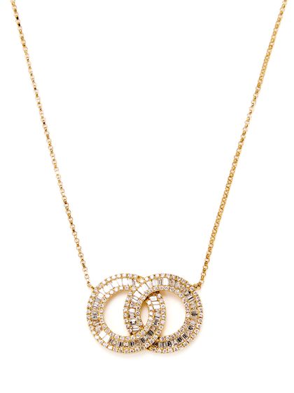 Diamond & Gold Interlocking Pendant Necklace