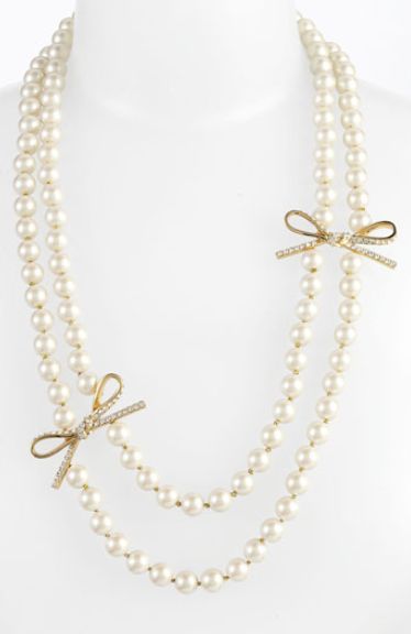 Kate Spade new york 'skinny mini' faux pearl necklace. Via Diamonds in t...