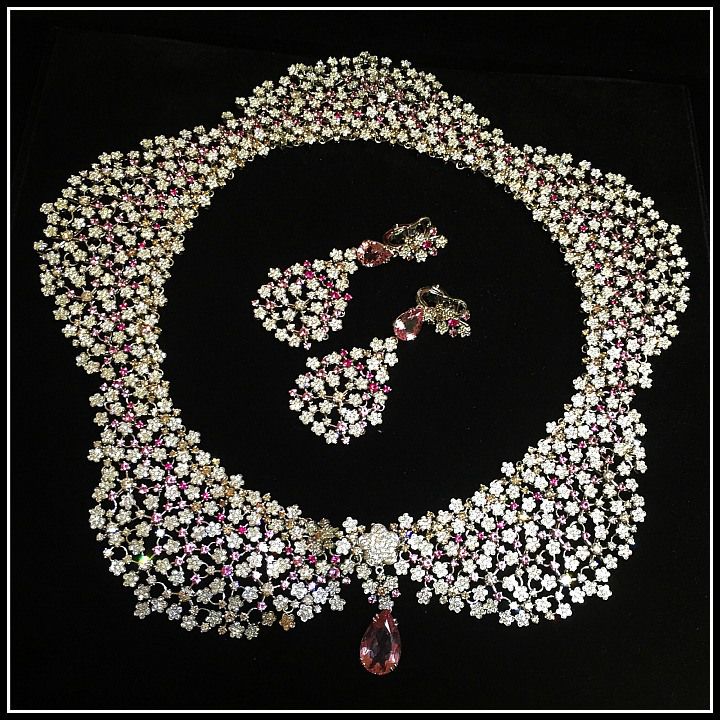 Pasquale Bruni diamond and pink gemstone collar from the Field of Flowers collec...