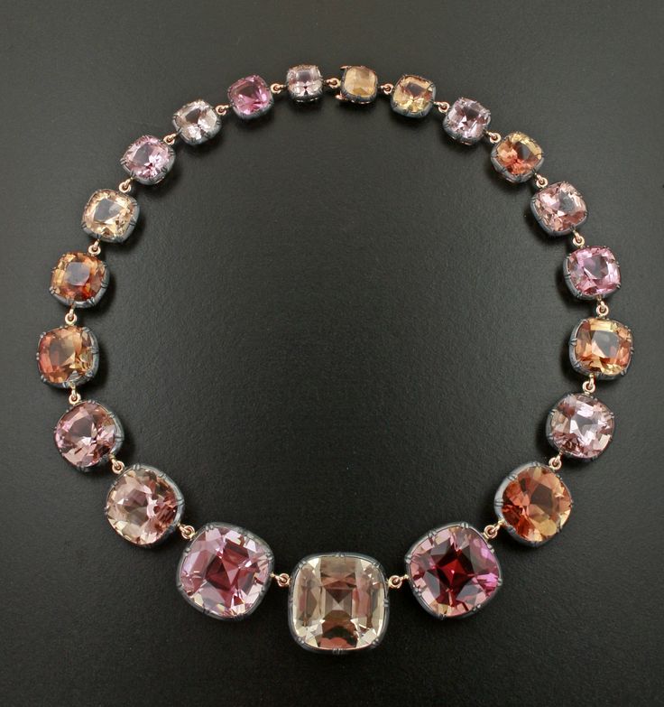 Tourmaline, Silver and 18K Rose Gold Necklace by James de Givenchy
