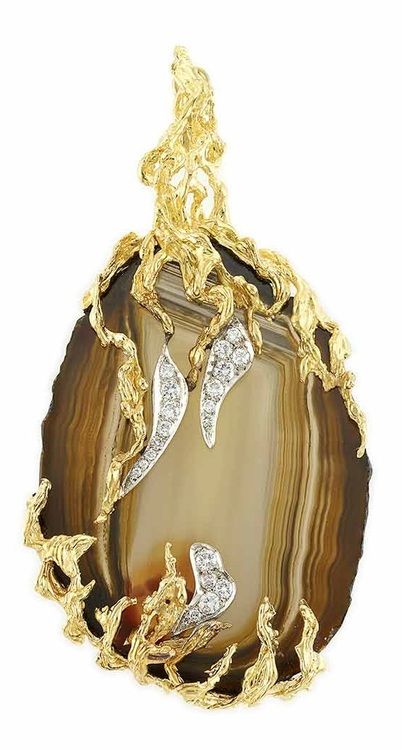 What do you think of this agate, gold, and diamond pendant? I think it’s fabul...