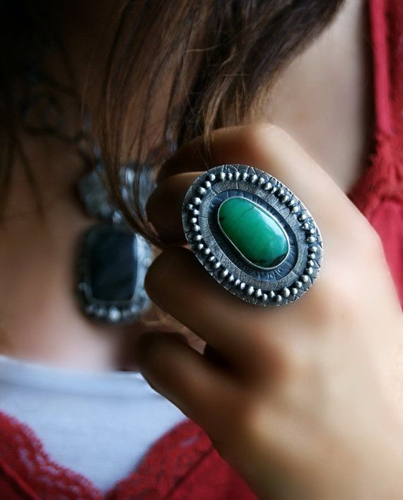 Add One Drop of Magic  Chrysoprase Sterling by MercuryOrchid