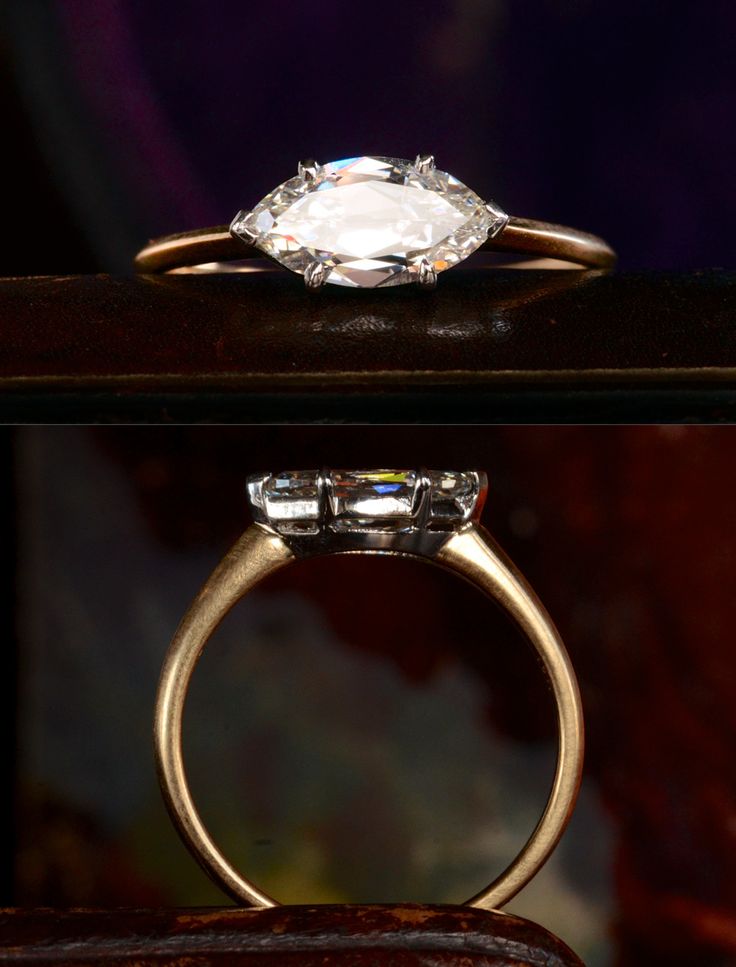 Antique Marquise Diamond, 18K Gold and Platinum