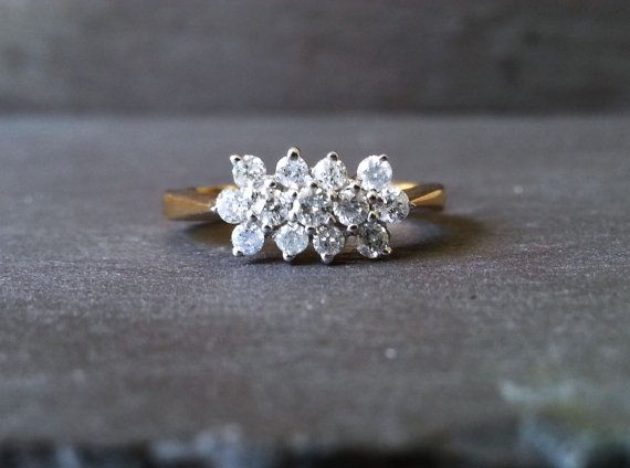 Floral Design Diamond Engagement Ring in 9k or 18k by ArahJames