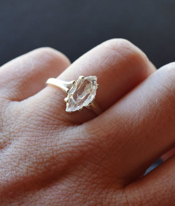 Raw diamond ring, the stone is completely natural, uncut, and fresh from the ear...