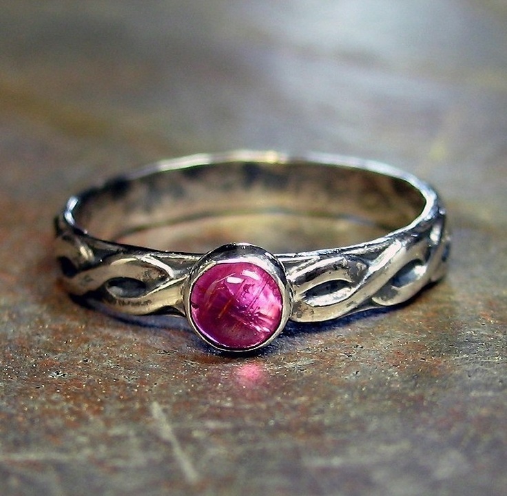 Sterling Silver and Tourmaline Ring - Pretty in Pink. ...from Lavender Cottage o...