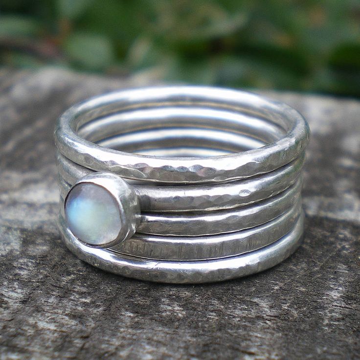 precious silver birch stacking rings by love silver | notonthehighstree...