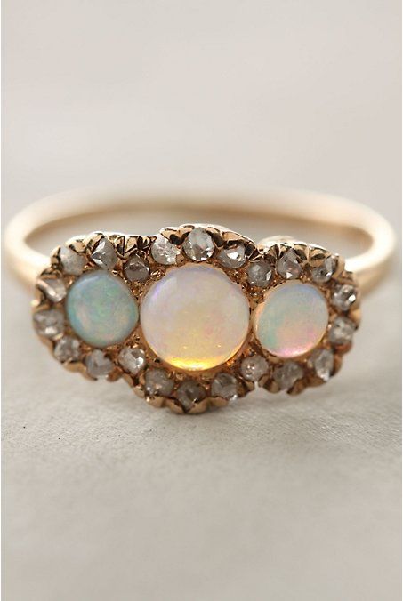 Opal ring w/ a hint of mint