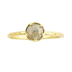 Rose Cut Smoky Diamond Engagement Ring