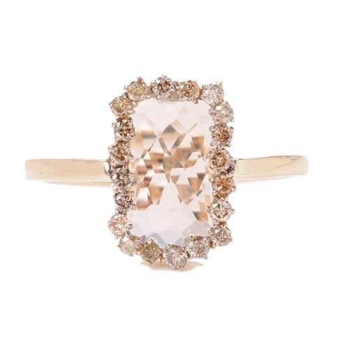 Suzanne Kalan Green Amethyst Ring with Champagne Diamonds