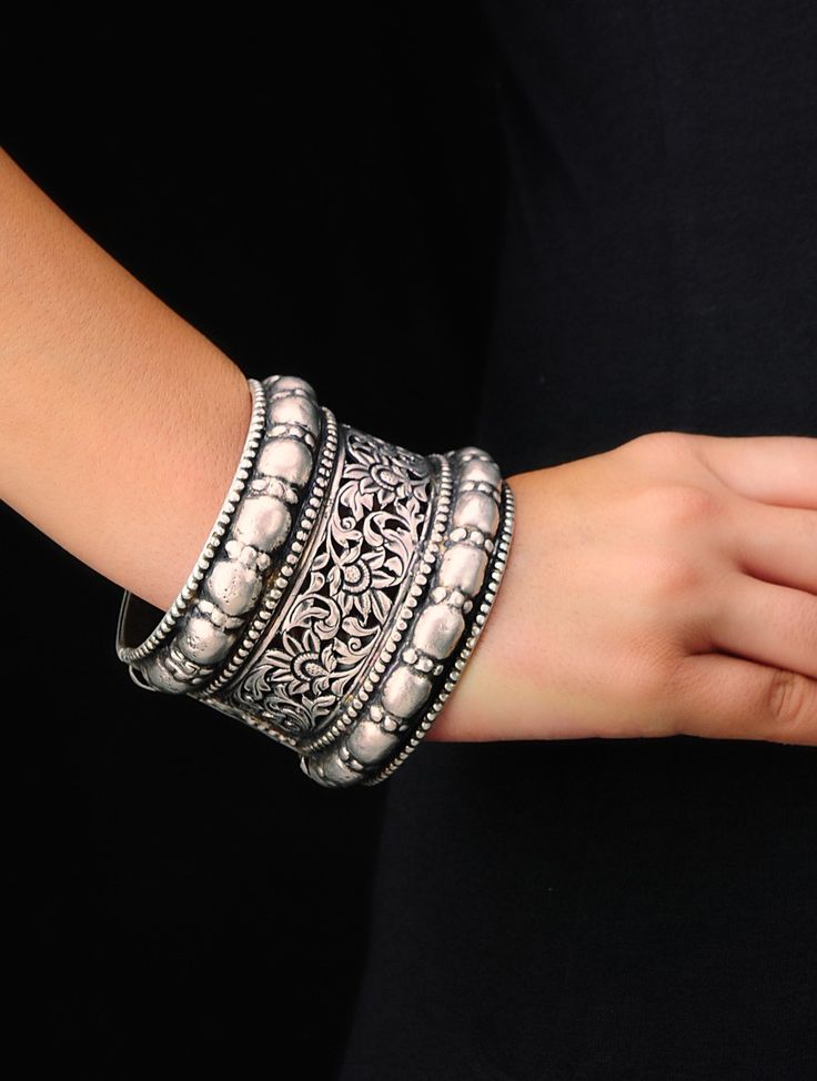 Antique silver bangle from India