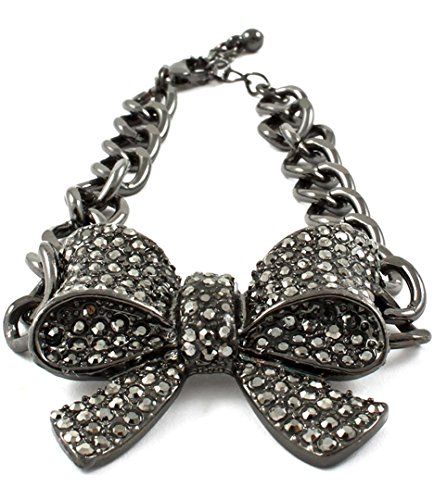 Black Crystal Bow Bracelet BA Ribbon Recyclebabe Bracelets www.amazon.com/...