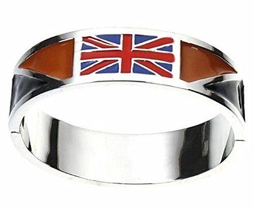Great Britain Hinged Bracelet Z6 UK Northern Ireland Silver Tone Recyclebabe Bra...