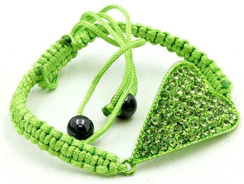 Green Crystal Heart Bracelet Shamballa C02 Friendship Bea... www.amazon.com/...