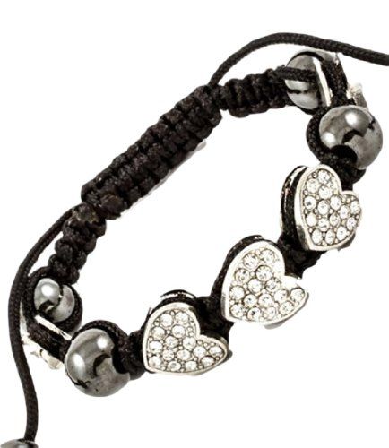 Heart Bracelet Clear Crystal Friendship Z1 Shamballa Recy... www.amazon.com/...