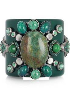 Emilio Pucci glass crystal and stone-embellished cuff
