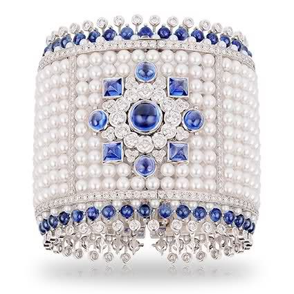 Faberge sapphire and pearl bracelet