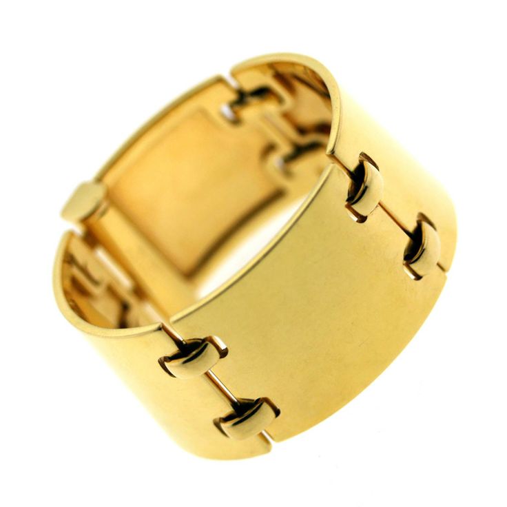HERMES Paris Gold Lacing Cuff | From a unique collection of vintage cuff bracele...