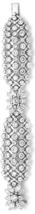 Harry Winston vintage 1959 diamond lattice bracelet, set with diamonds of 58.07c...