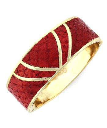 Jessica Simpson Collection  -  Red Snakeskin Print African Princess Bangle - Zul...