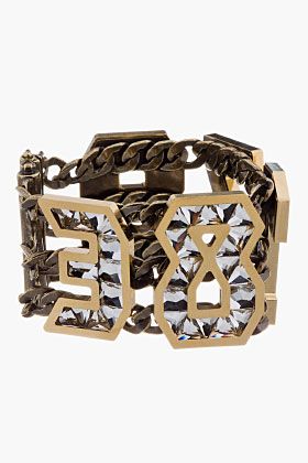 LANVIN Gold & Crystal digit bracelet - Tuba TANIK