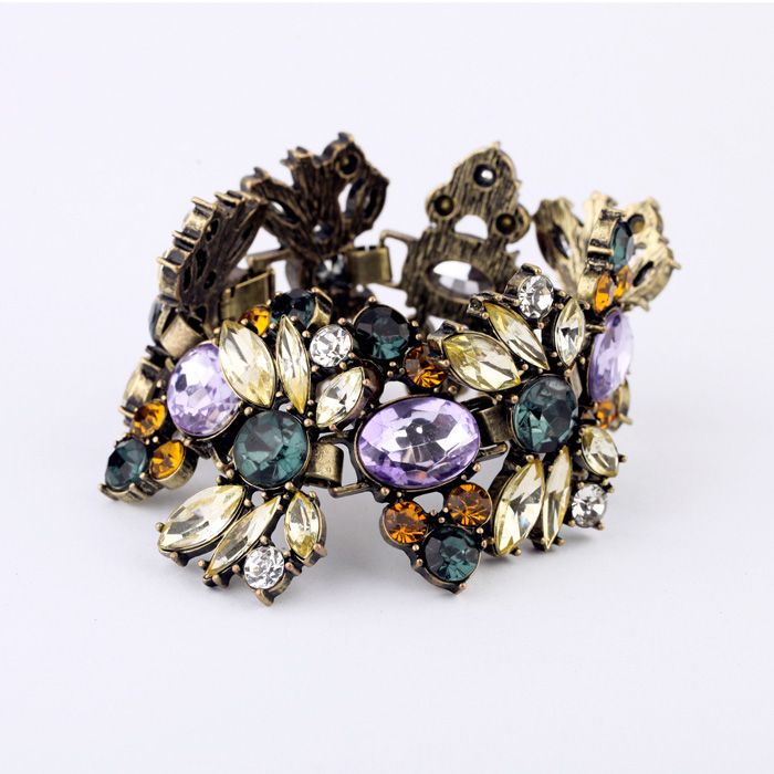 Luxurious Colorful Artificial Crystals Bracelet