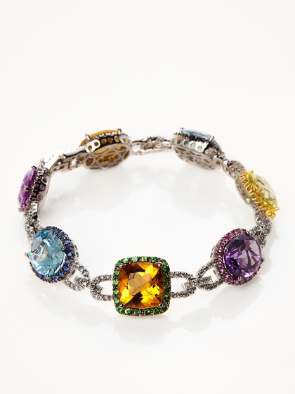 Multicolor Sapphire & Diamond Bracelet- drool