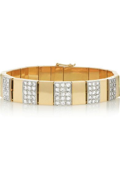 Olivia Collings 1980's 18K Gold Diamond Bracelet