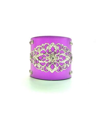Orchid Cuff with Silver Overlay