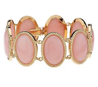 Smithsonian Peruvian Pink Opal 7 Bracelet 14K Gold
