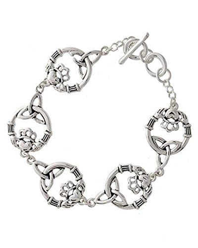 Irish Claddagh Bracelet C12 Celtic Silver Tone Recyclebab... www.amazon.com/...