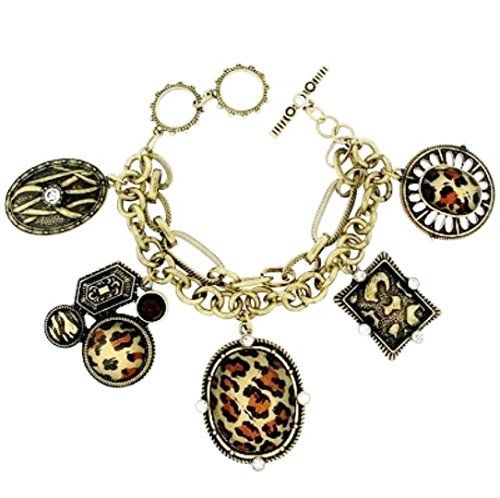 Leopard Print Charm Bracelet C13 Crystal Multi Strand Rec... www.amazon.com/...