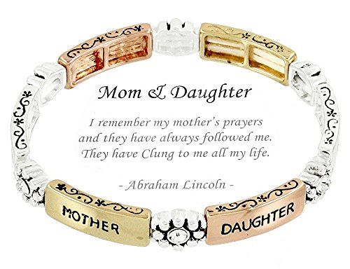 Mother Daughter Mom Stretch Bracelet H6 Clear Crystal Tri…