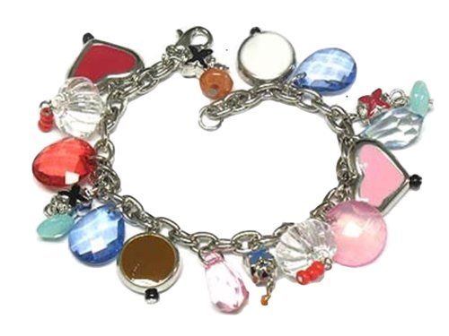Multi Color Charm Bracelet G D6 Hearts Beads Acrylic Enam... www.amazon.com/...