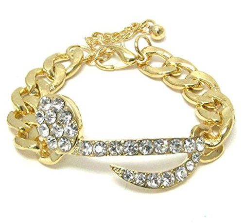 Musical Note Bracelet H5 Clear Crystal Chunky Gold Tone R... www.amazon.com/...