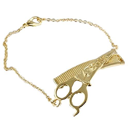 Scissor Comb Bracelet D1 Delicate Hair Stylist Gold Tone Recyclebabe Bracelets w...