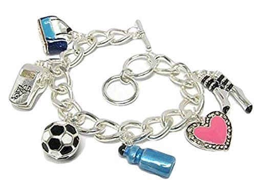 Soccer Charm Bracelet BA Ball Heart Bag Sox Whistle Water... www.amazon.com/...