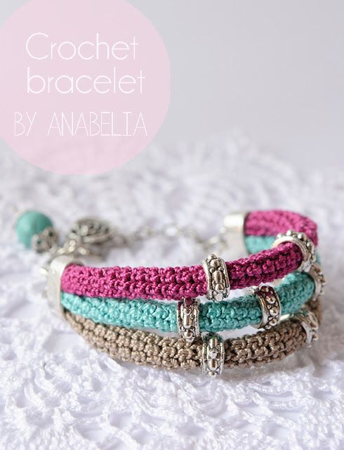 Crochet bracelet by Anabelia, ♥