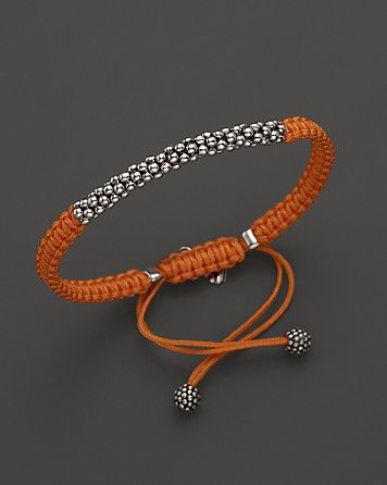 Lagos Sterling Silver Caviar™ Bead Macramé Bracelet in Orange | Bloomingdale&...