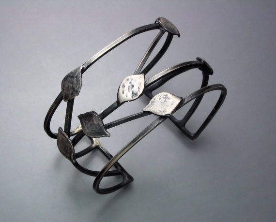 Strappy+Cuff+with+Leaves+by+Temi+on+Etsy,+$170.00