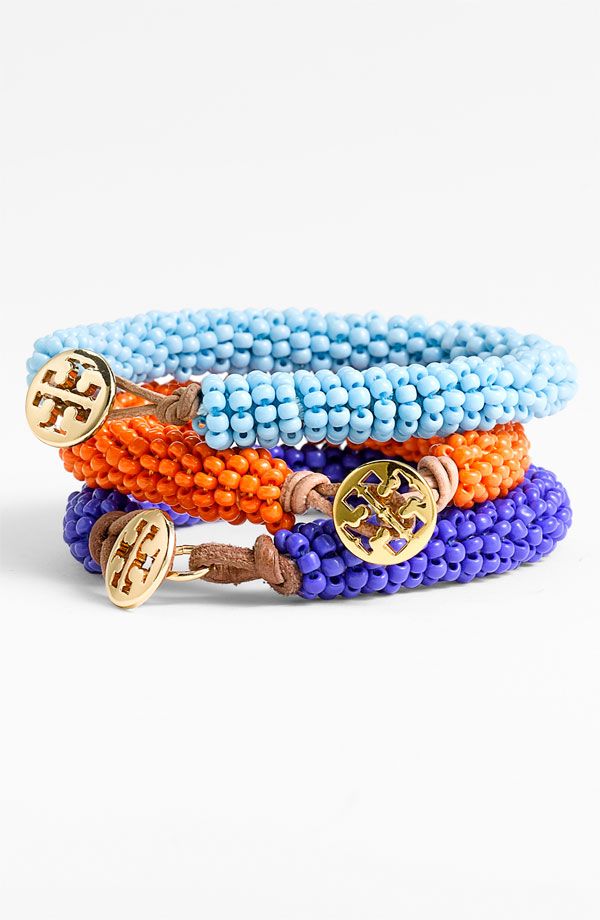 Tory Burch Bead Bracelets, perfect stack with a gold watch for a splash of color