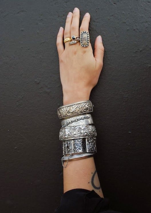 stacked rings and bracelets - Metier