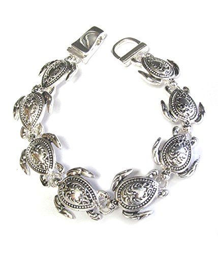 Turtle Charm Bracelet BC Textured Design Magnetic Fold Ov... www.amazon.com/...
