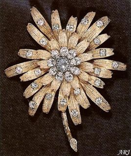 British Royal Jewels: Queen's Gold Dahlia (Frosted Sunflower) Brooch The Fro...