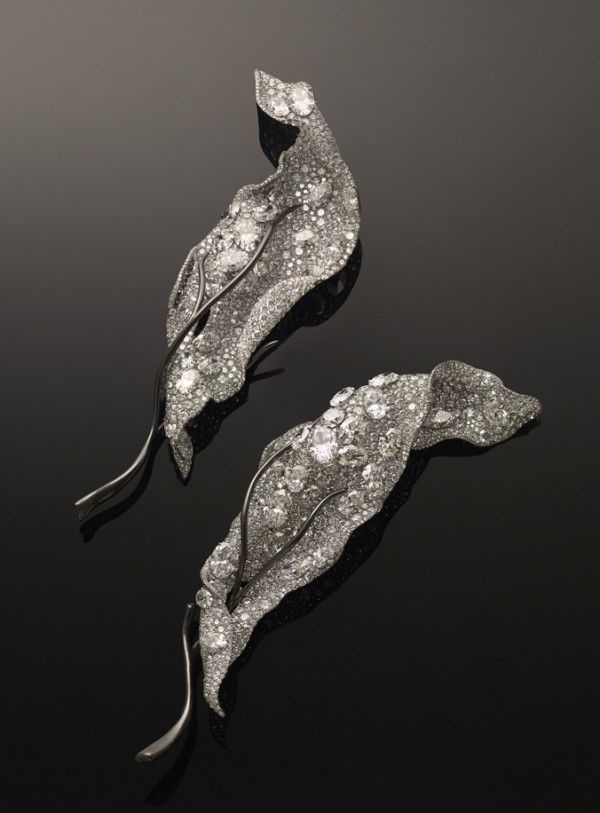 CINDY CHAO The Art Jewel 2015 Black Label Masterpiece No 6 Winter Leaves Brooch