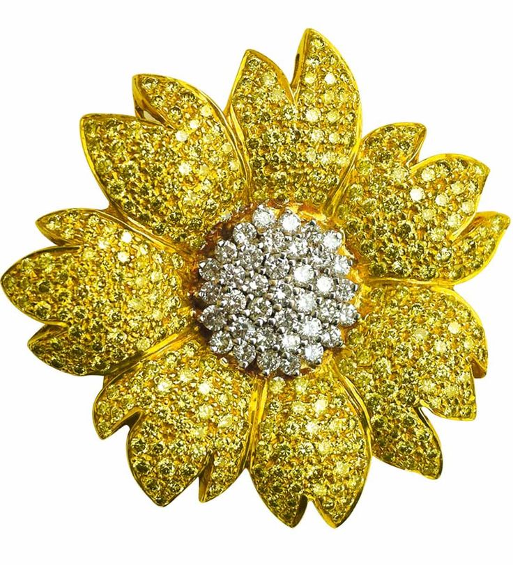 Citrine and diamond brooch by Manak Couture.