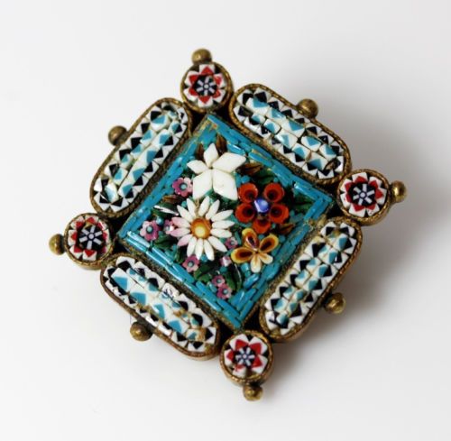 VTG-Italian-Handmade-Flower-Micro-Mosaic-Micro-mosaic-Small-Diamond-Shaped-Pin