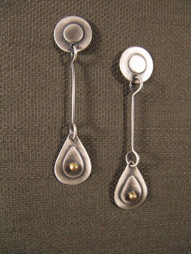 Earrings - sterling silver and 22k gold by Emily Hickman