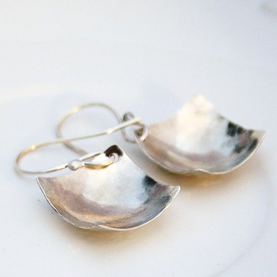 Handmade sterling silver square earrings by BlueberryCream on Etsy, $24.00