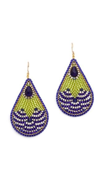 Miguel Ases Beaded Teardrop Earrings - cool idea for a project